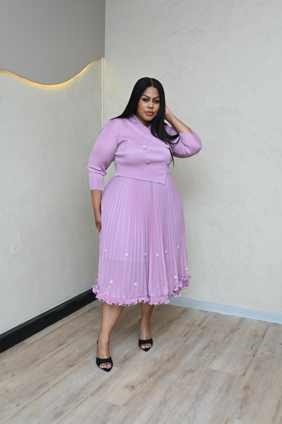 The Executive Muse Dress in purple
