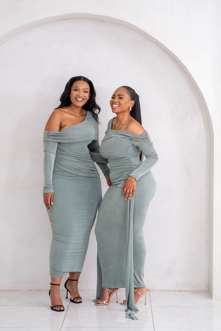Olive Veil Dress