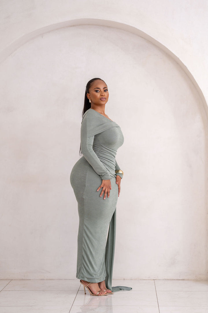 Olive Veil Dress