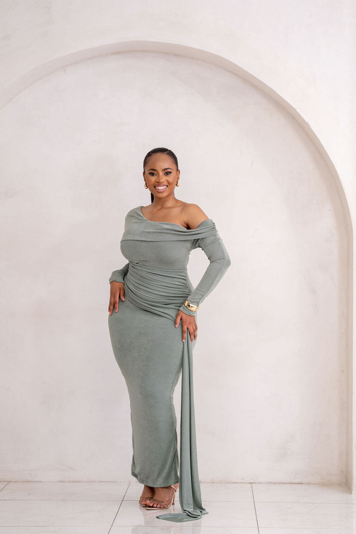 Olive Veil Dress