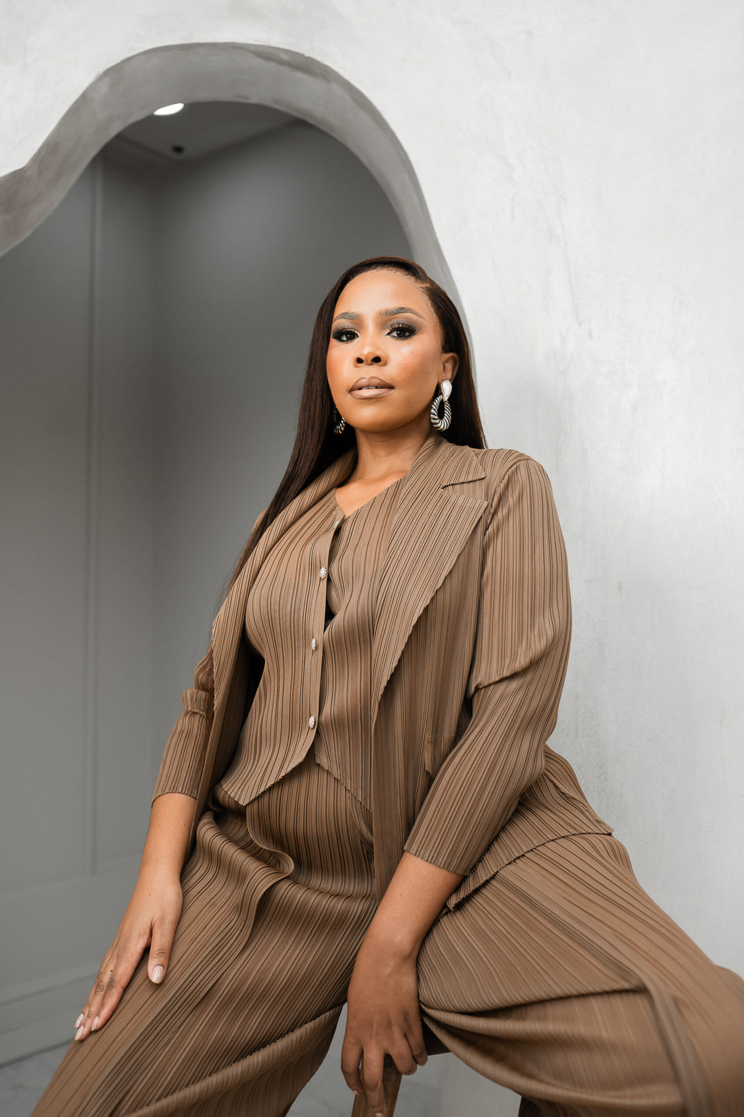 Tanned 3- Piece Rippled Set