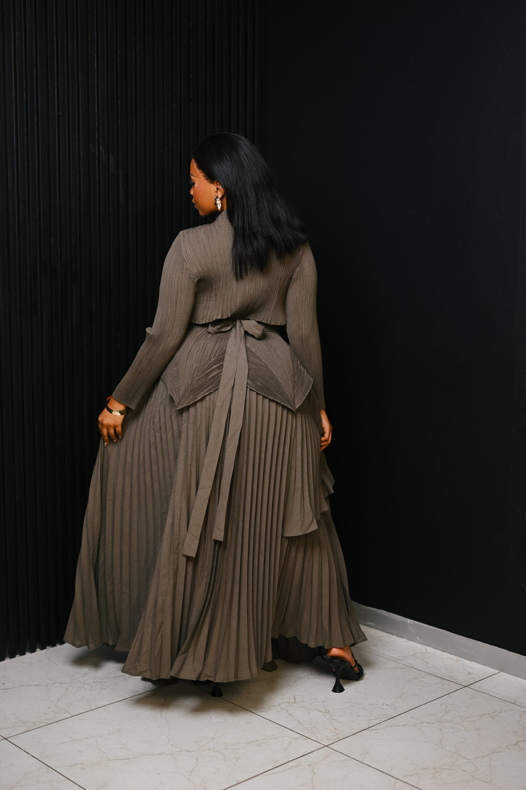 The Olive Oasis Plissé Set