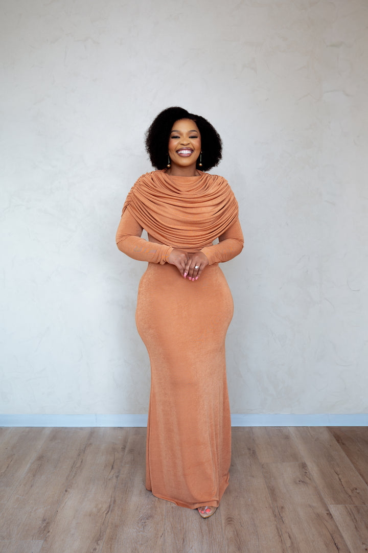 Cognac Reina Gown