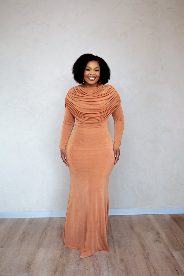 Cognac Reina Gown