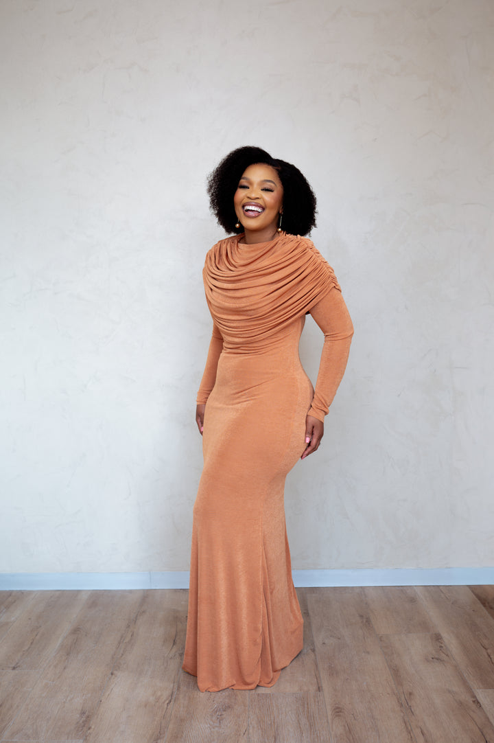 Cognac Reina Gown