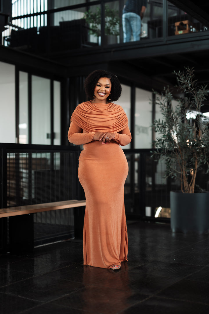 Cognac Reina Gown