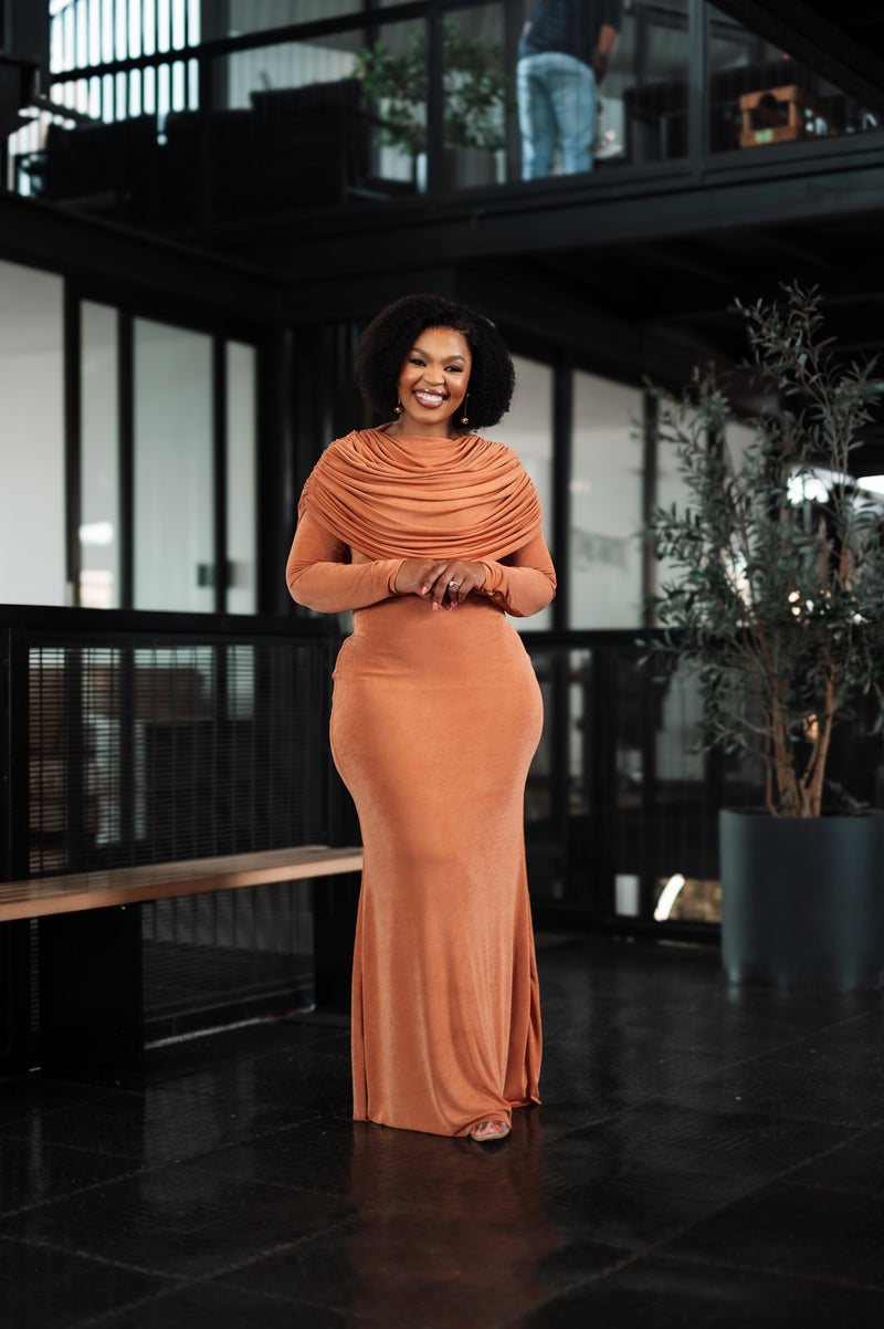Cognac Reina Gown