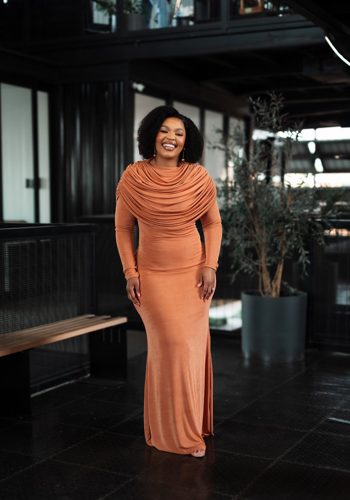 Cognac Reina Gown