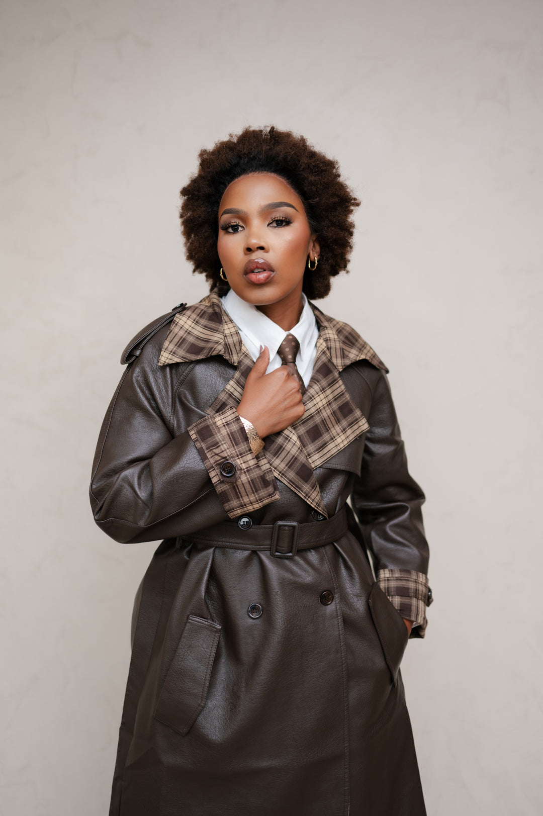 Marron Mantello Coat