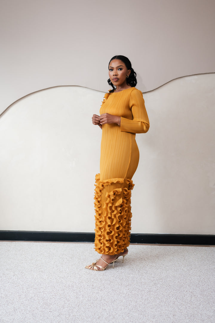 One Arm Ruffle Dress