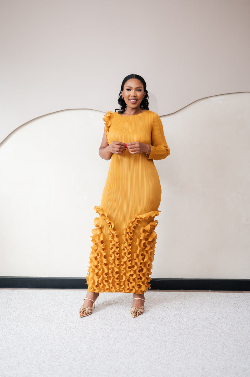 One Arm Ruffle Dress