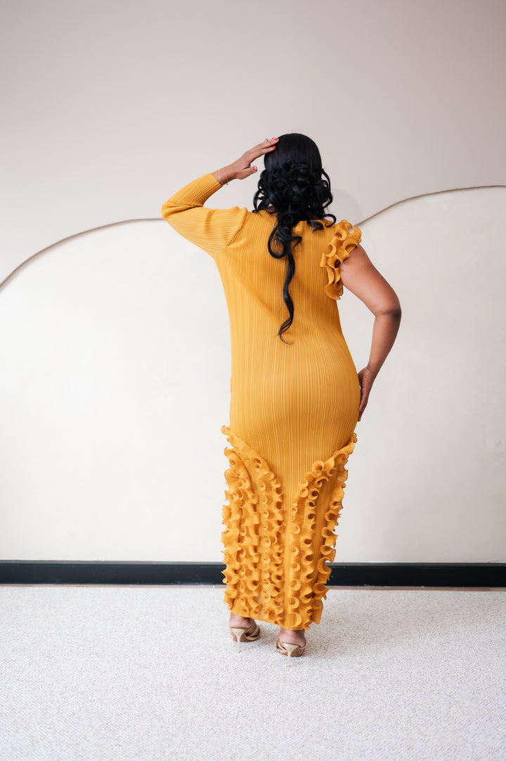 One Arm Ruffle Dress