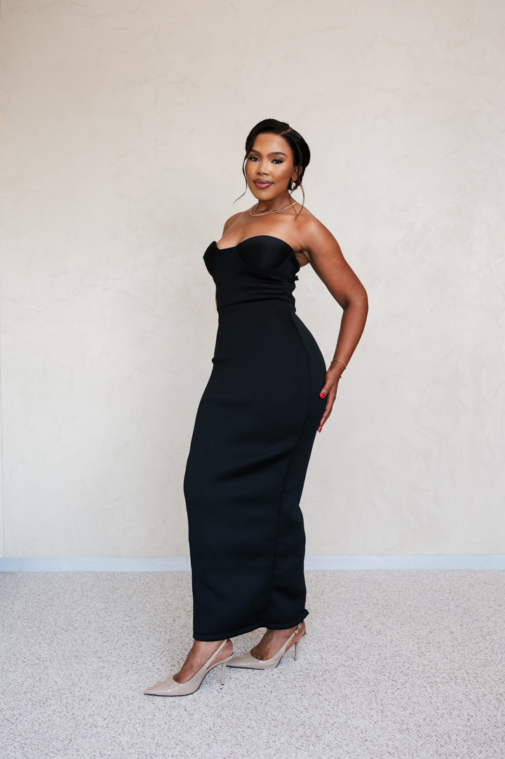 Enchanting Black Dress with Bow