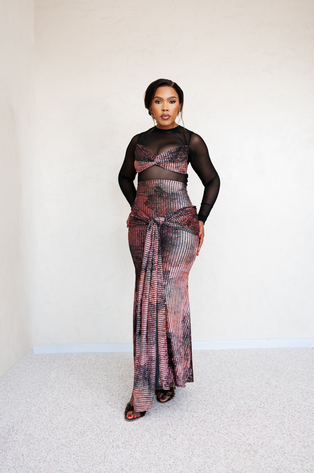 Black Lace with Pink Velvet