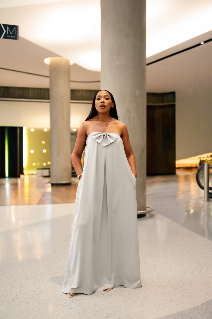 Boobtube Bow Dress in grey