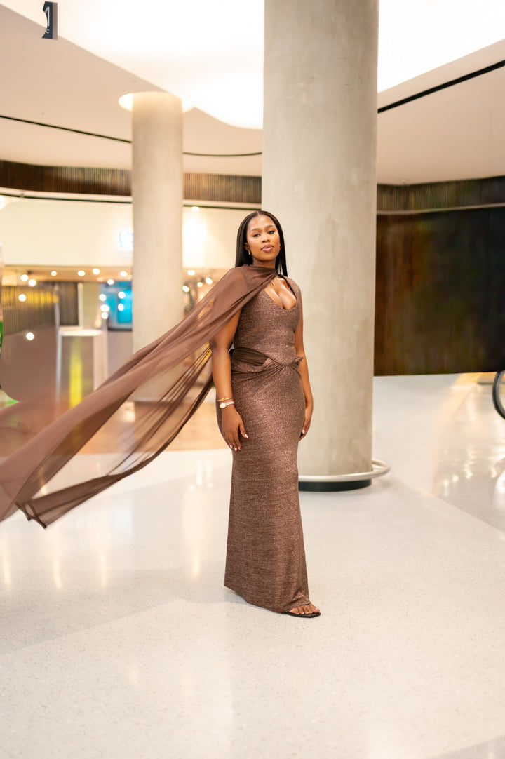 Mocha Shimmer Gown