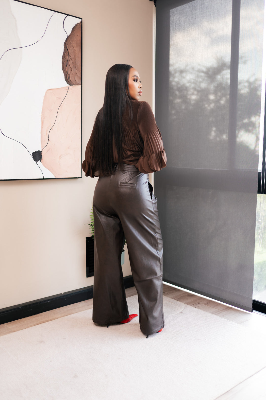Manhattan Leather Palazzo Pants