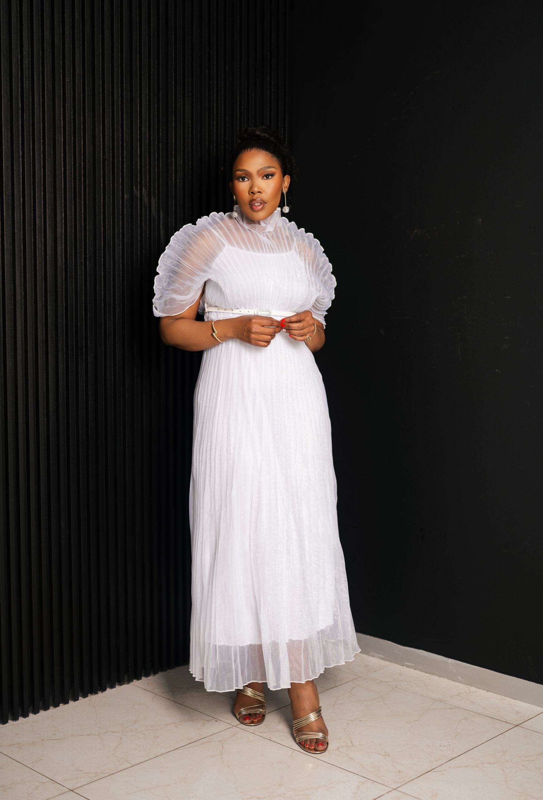 Chiffon Pleat Dress – 5th Ave Fashion