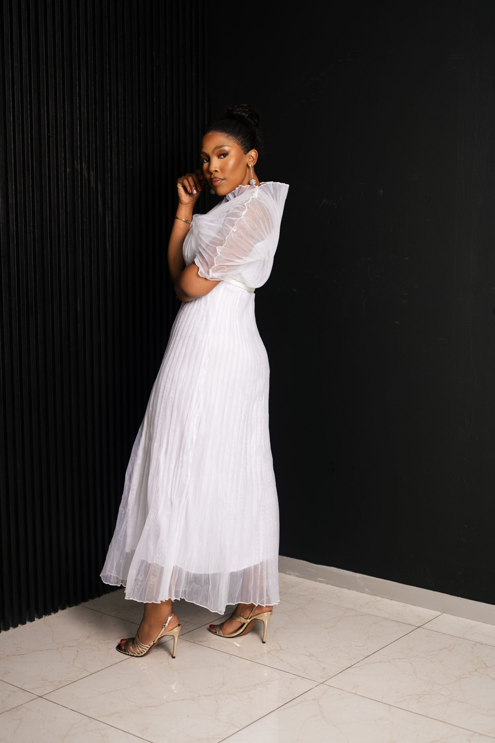 Chiffon Pleat Dress – 5th Ave Fashion