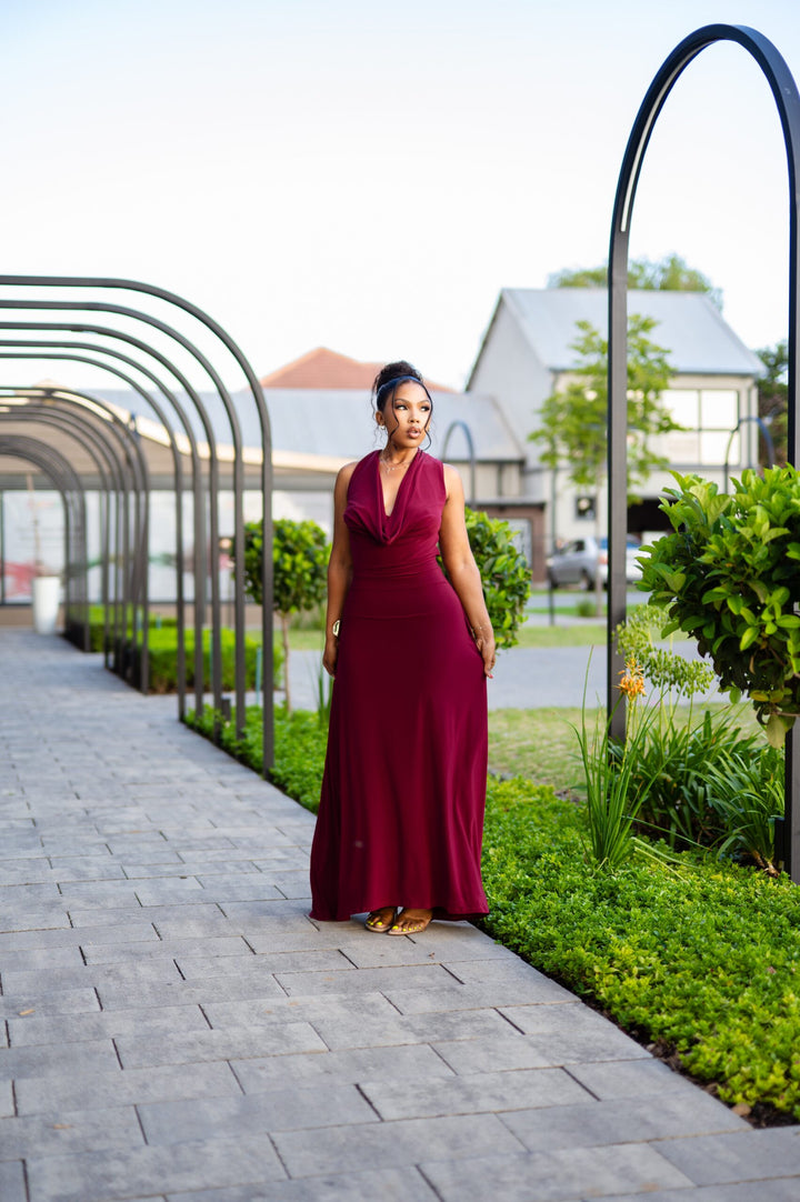 Crimson Halo Gown
