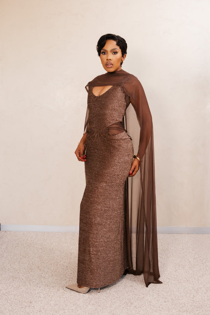 Mocha Shimmer Gown
