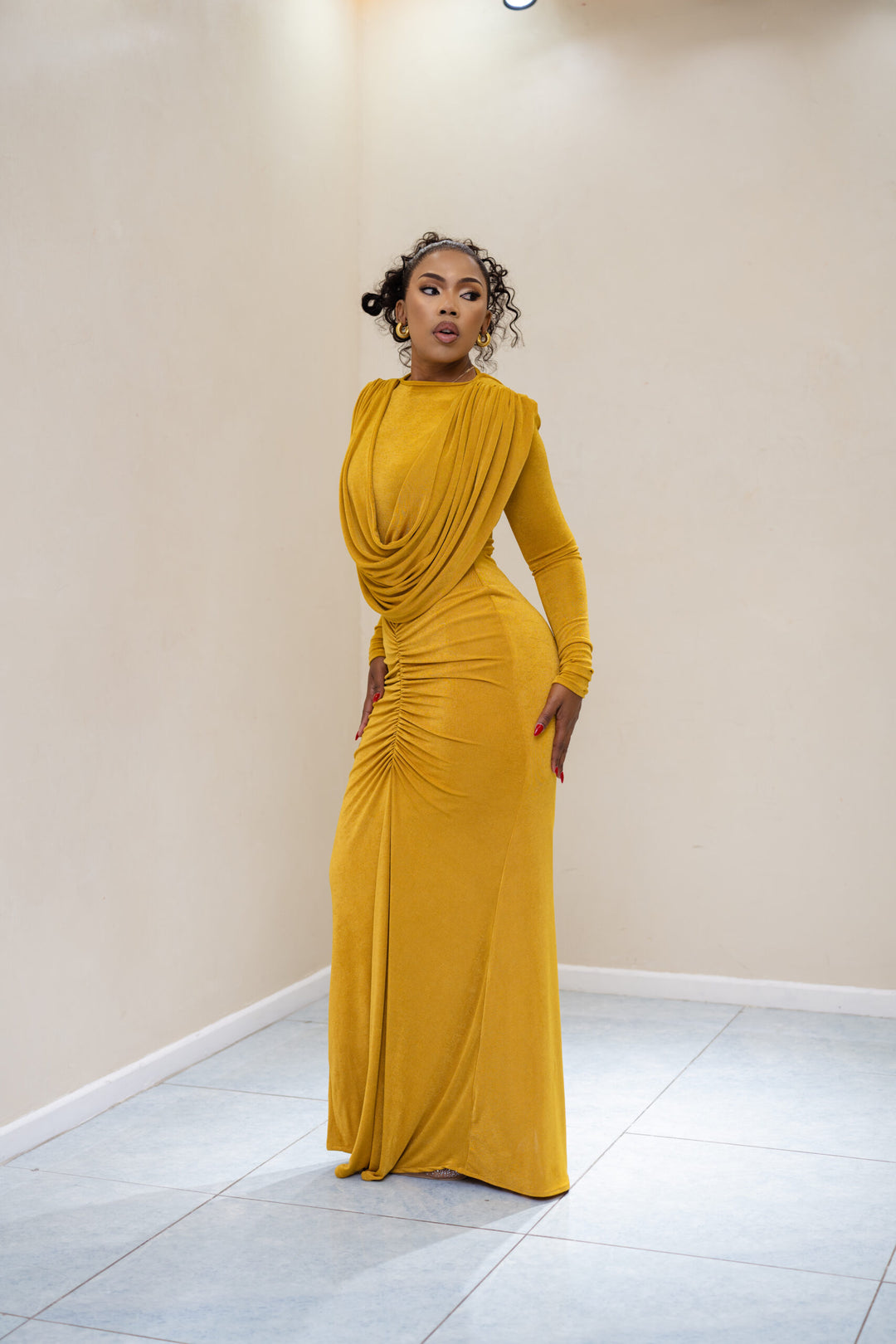 Silken Roast Dress Gold