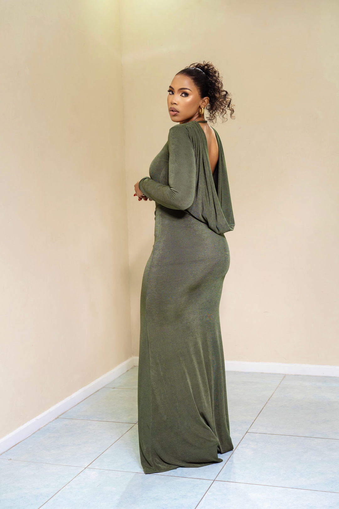Silken Roast Dress Olive