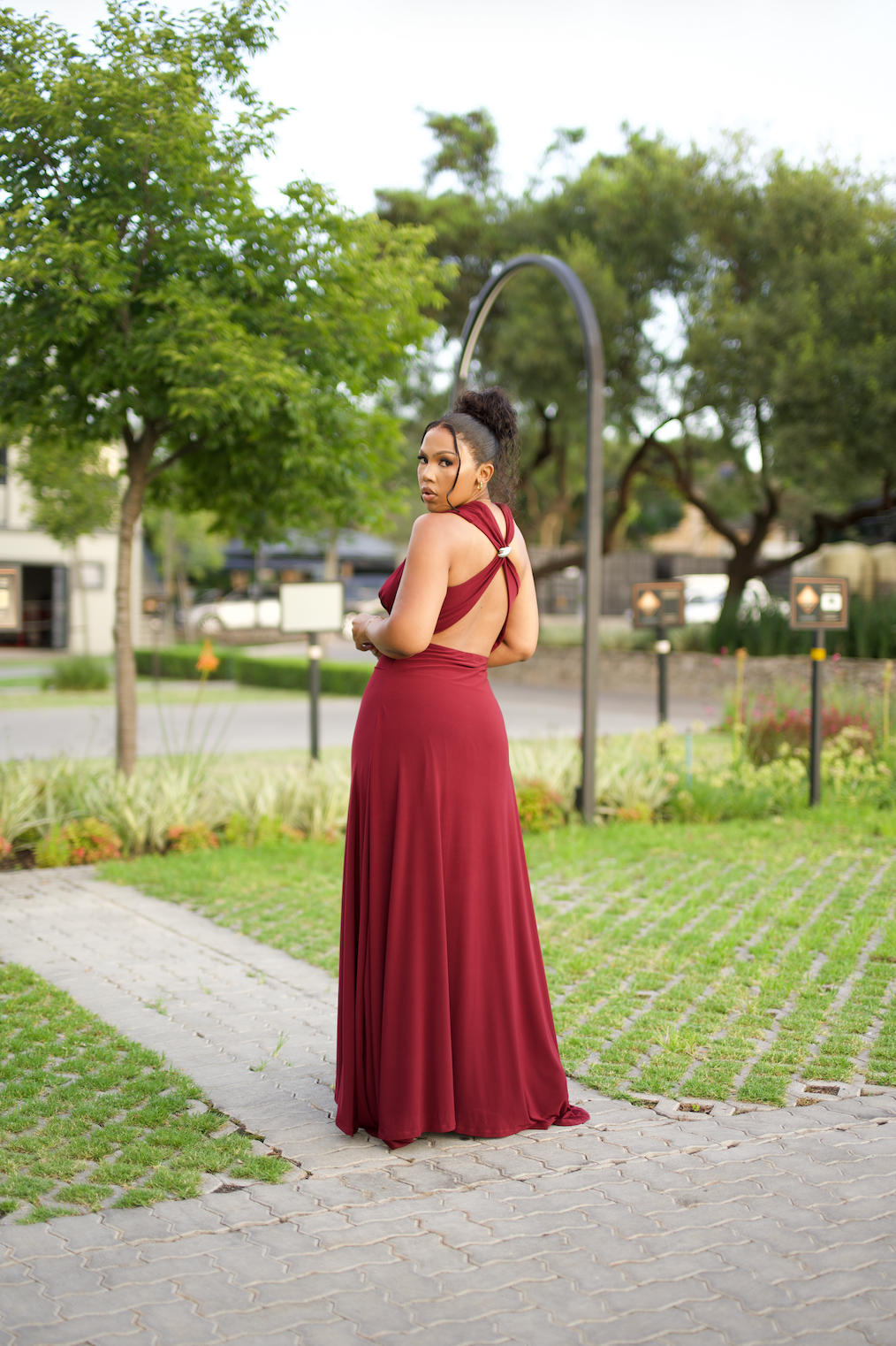 Crimson Halo Gown