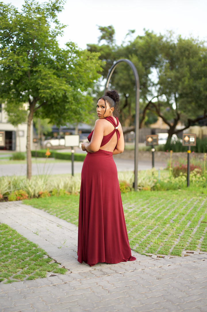 Crimson Halo Gown