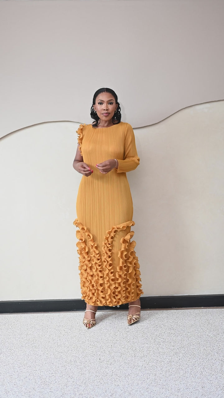 One Arm Ruffle Dress