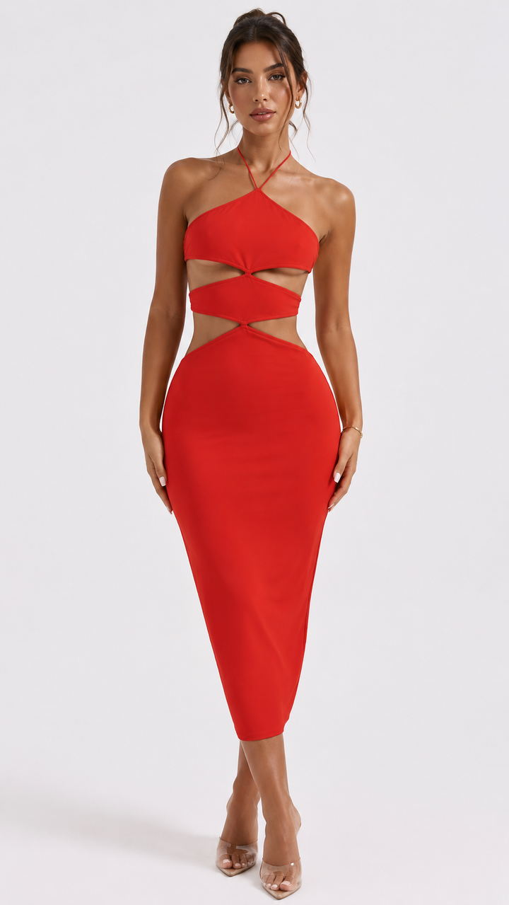 Tangy Red Diamond Connect Dress